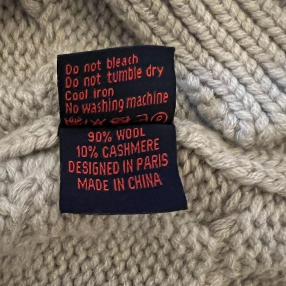 Dreamy Soft Cashmere Grey Belted Cardigan 90% merino wool 10% Cashmere M - Picture 6 of 12